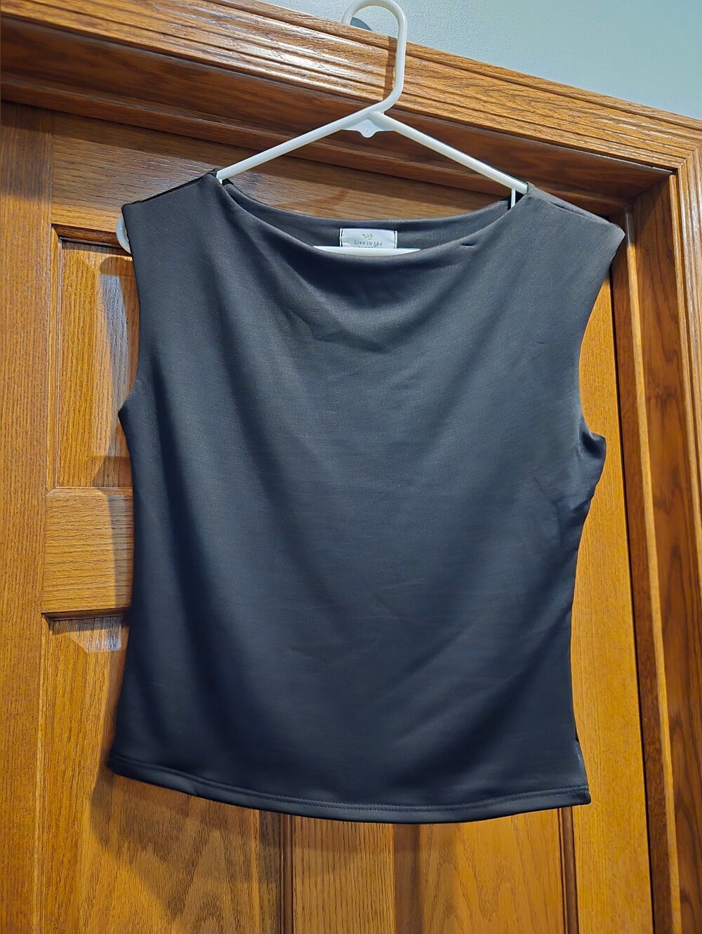 Classic Black Boatneck Sleeveless Tank Top